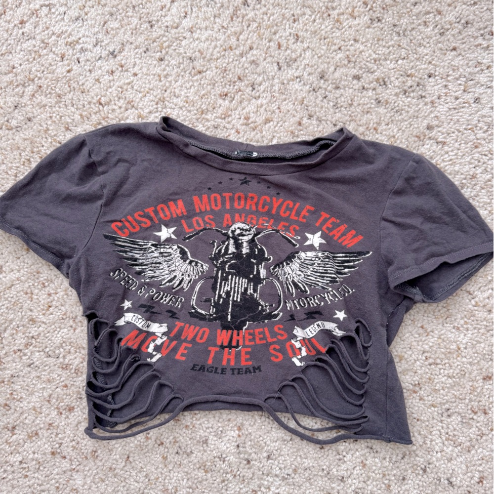 Dark Gray Cropped Tee | Windsor | Size S 🩶
